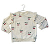 Konges Slojd Ivory & Red Cherry Pink Sweatshirt - Size 5-6Y