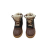 Baby Gap Faux Sherpa-Lined Dark Gray Flannel & Faux Leather Boots - Size 8