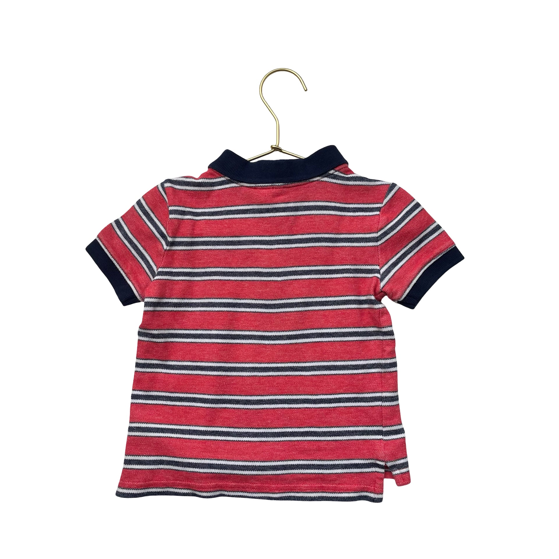 Janie and Jack Red, Navy, White Striped Polo Shirt - Size 2T