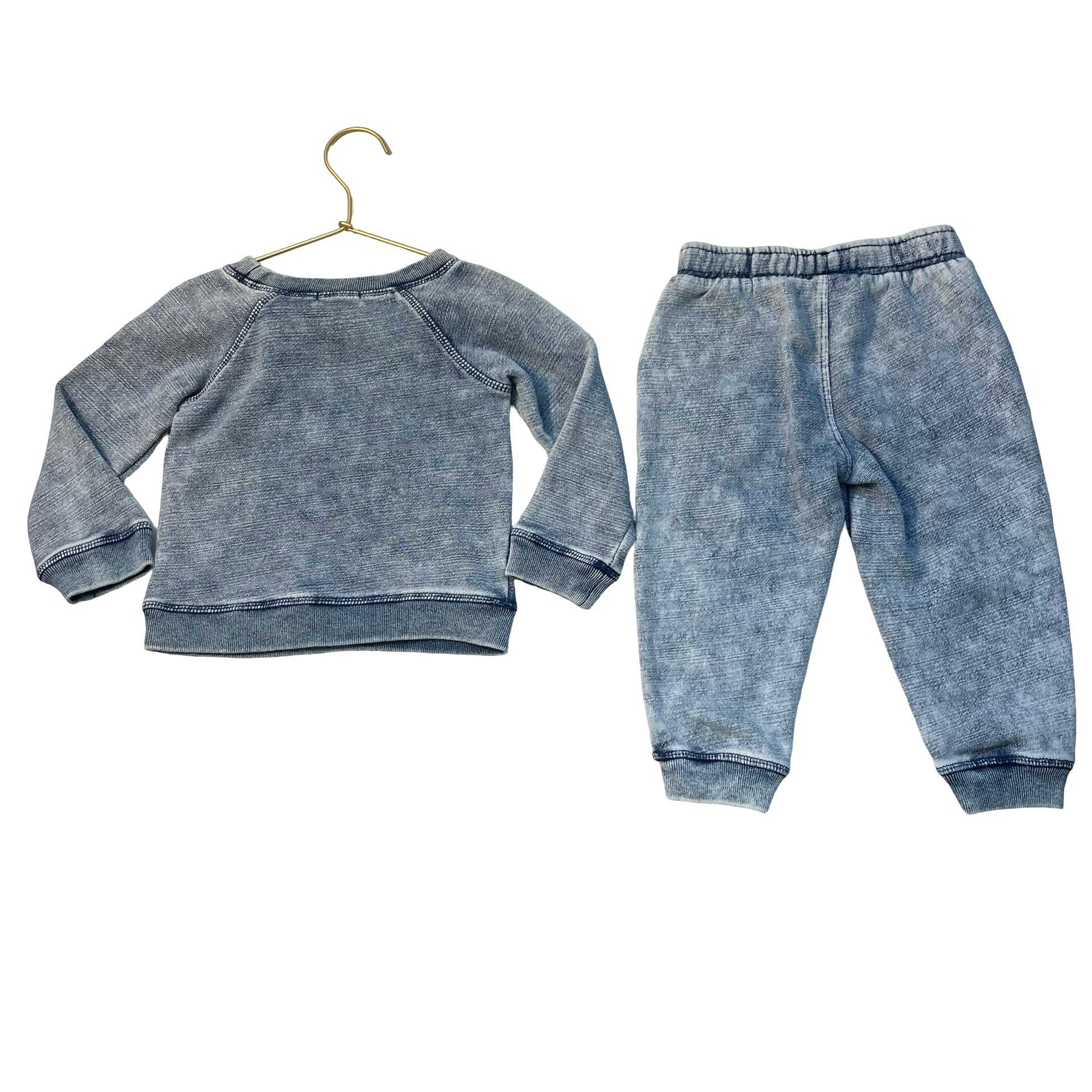 Splendid Vintage-Washed Blue Sweatshirt & Jogger Set - Size 12-18 Mo