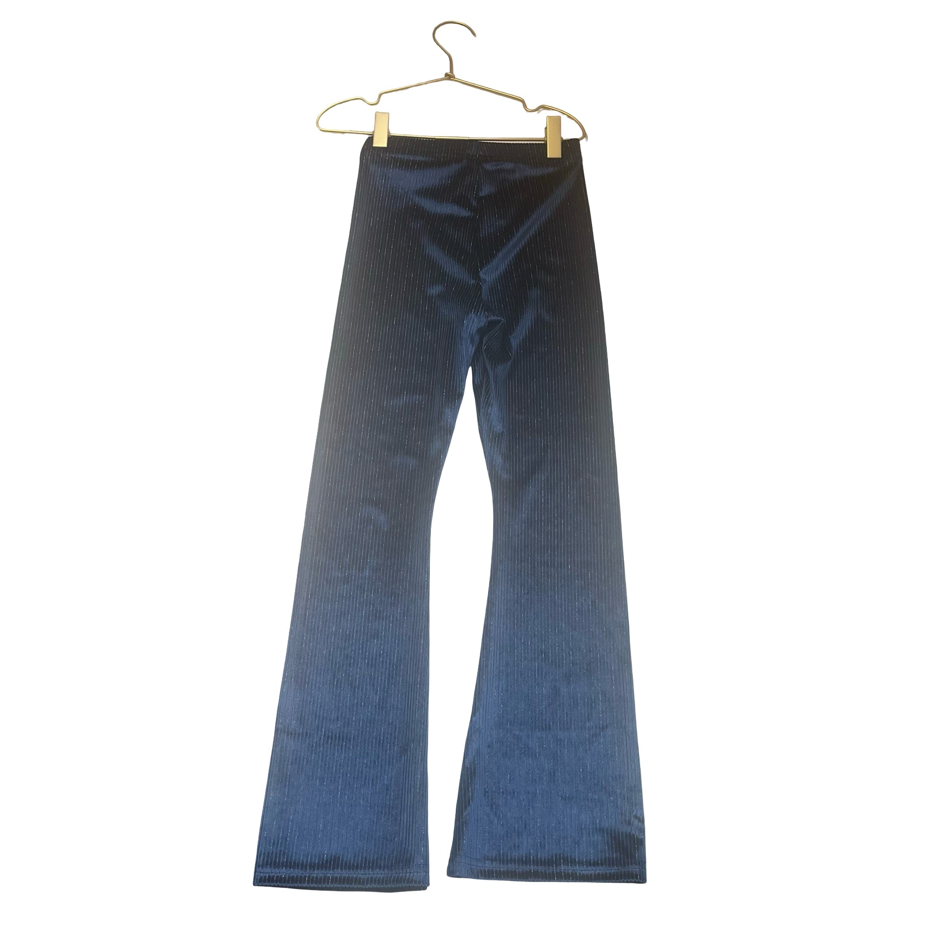 Old Navy Navy Crushed Velvet Flare Leggings - Size S 6-7