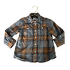 Crewcuts Flannel Gray & Brown Plaid Button Down Shirt - Size 2