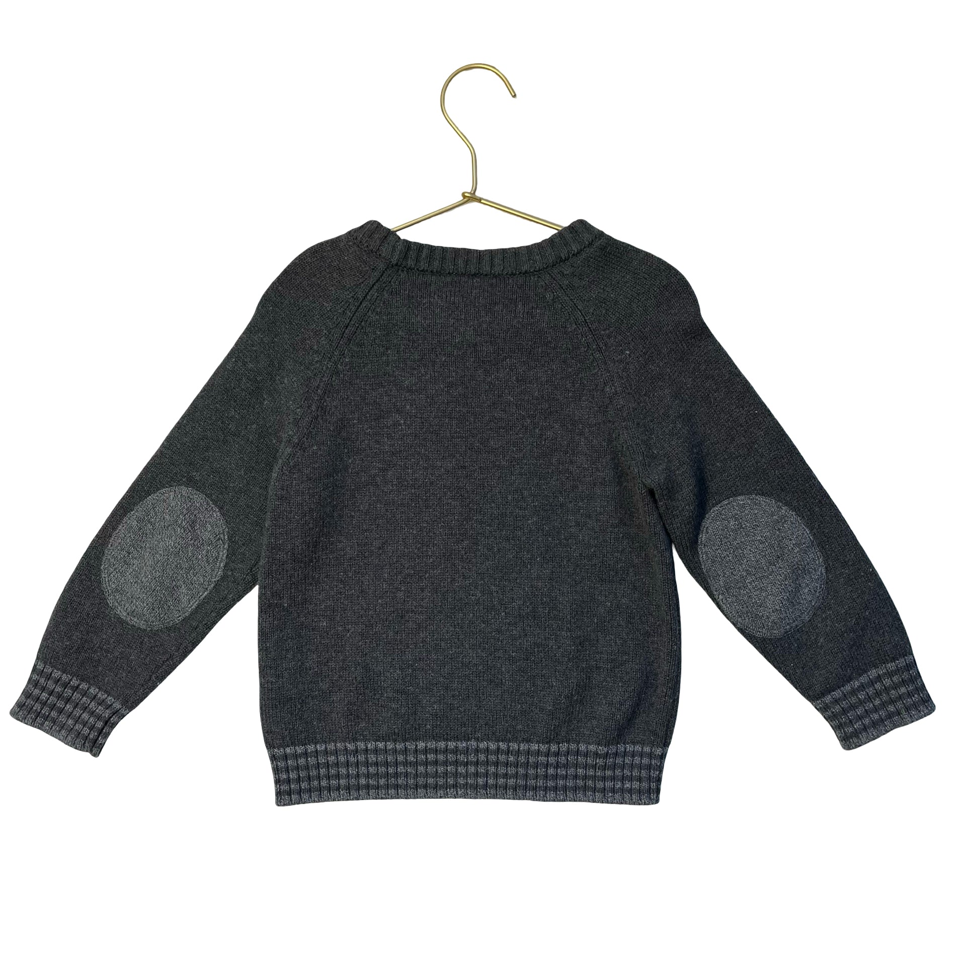 Hanna Andersson Gray Cotton-Wool Bear Sweater - Size 90 (3)