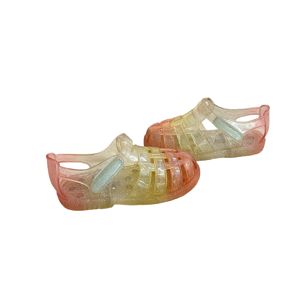 Baby Gap Pink, Yellow, Orange Ombre Sparkle Jelly Sandals - Size 8