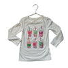 Crewcuts Ivory, Pink, Green Sequin Bubble Tea Shirt - Size XS 4-5