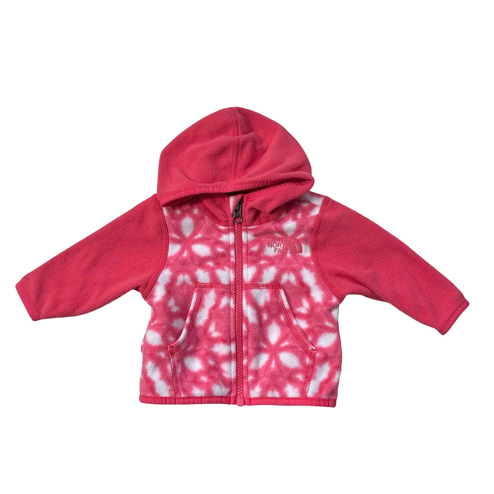North Face Pink Tie-Dye Fleece Hooded Jacket - Size 0-3 Mo