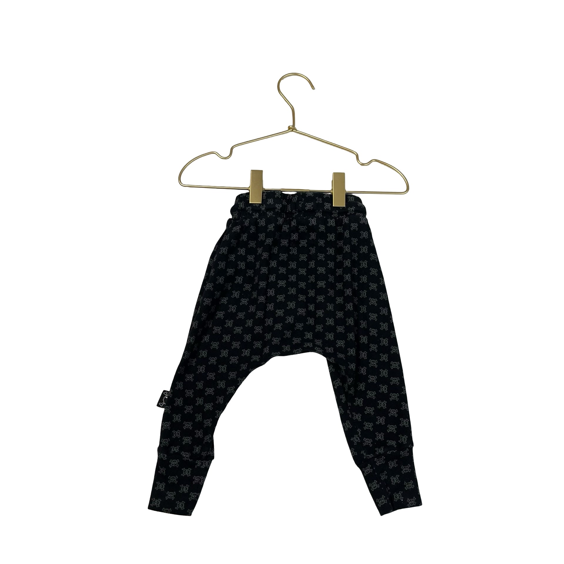 Nununu Black Skull & Crossbone Print Joggers - Size 6-12 Mo