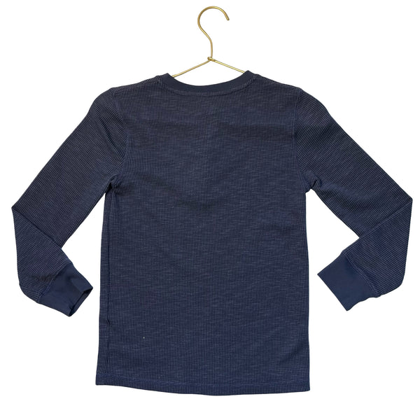 Appaman Navy Waffle Henley - Size 8