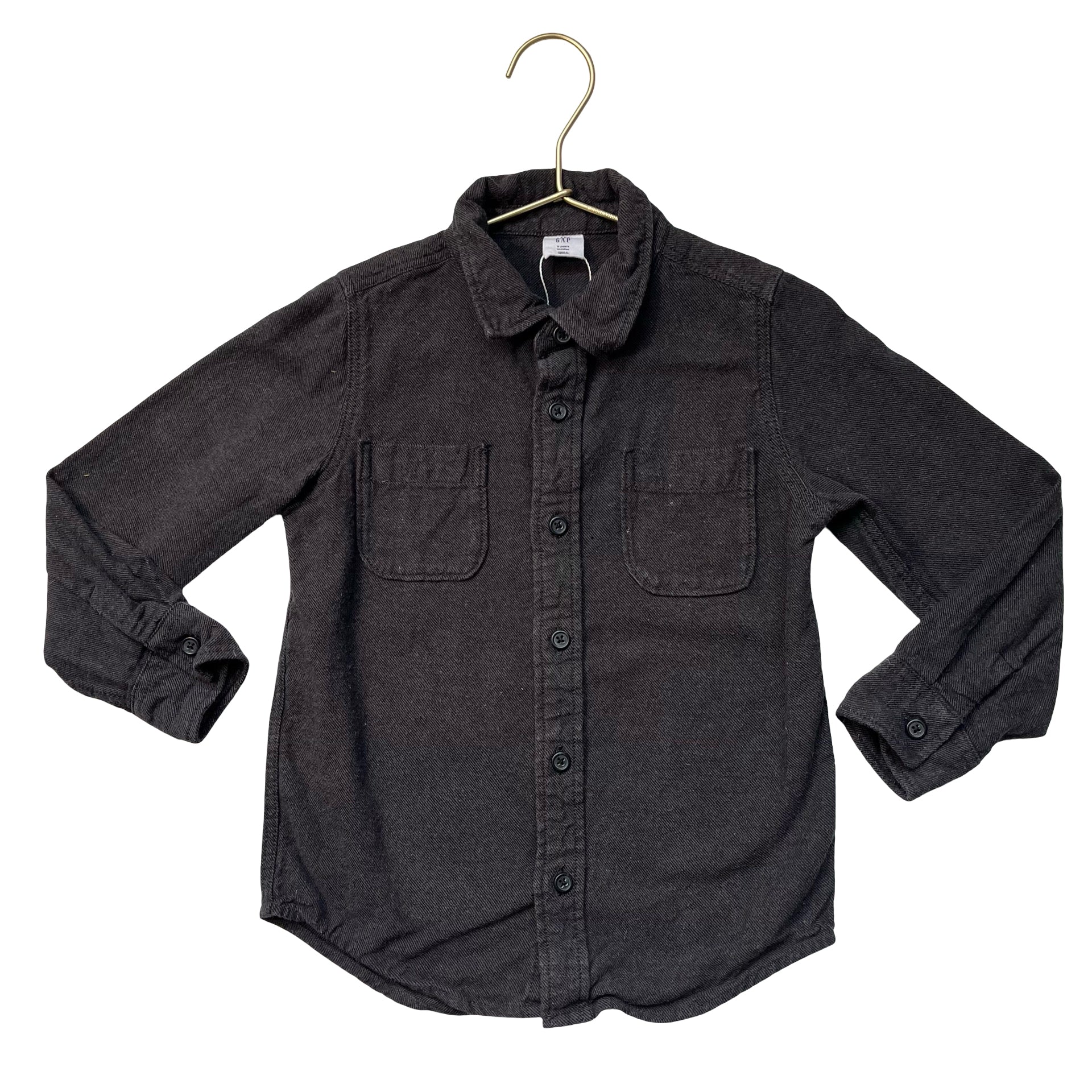 Baby Gap Dark Gray Brushed Cotton Button Down Shirt - Size 5