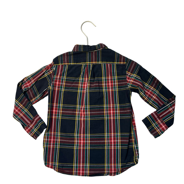 Crewcuts Black Tartan Plaid Button Down Shirt - Size 3