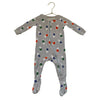 Janie and Jack Gray Polar Bear Print Footed PJs - Size 6-12 Mo