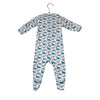 Monica + Andy Ivory & Blue Dinosaur Print Footed PJs - Size 6-9 Mo