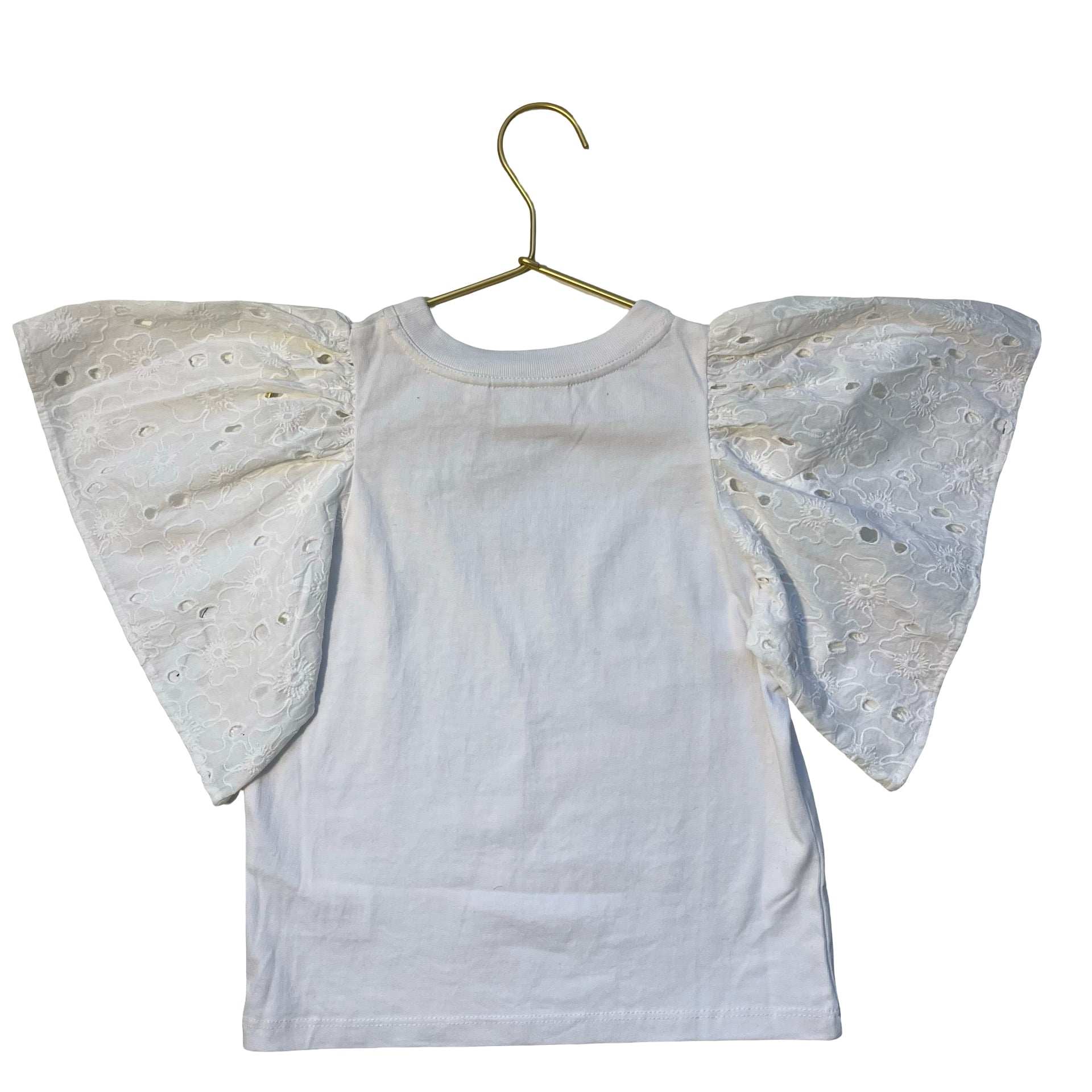 Molo White Eyelet Sleeve Shirt - Size 6