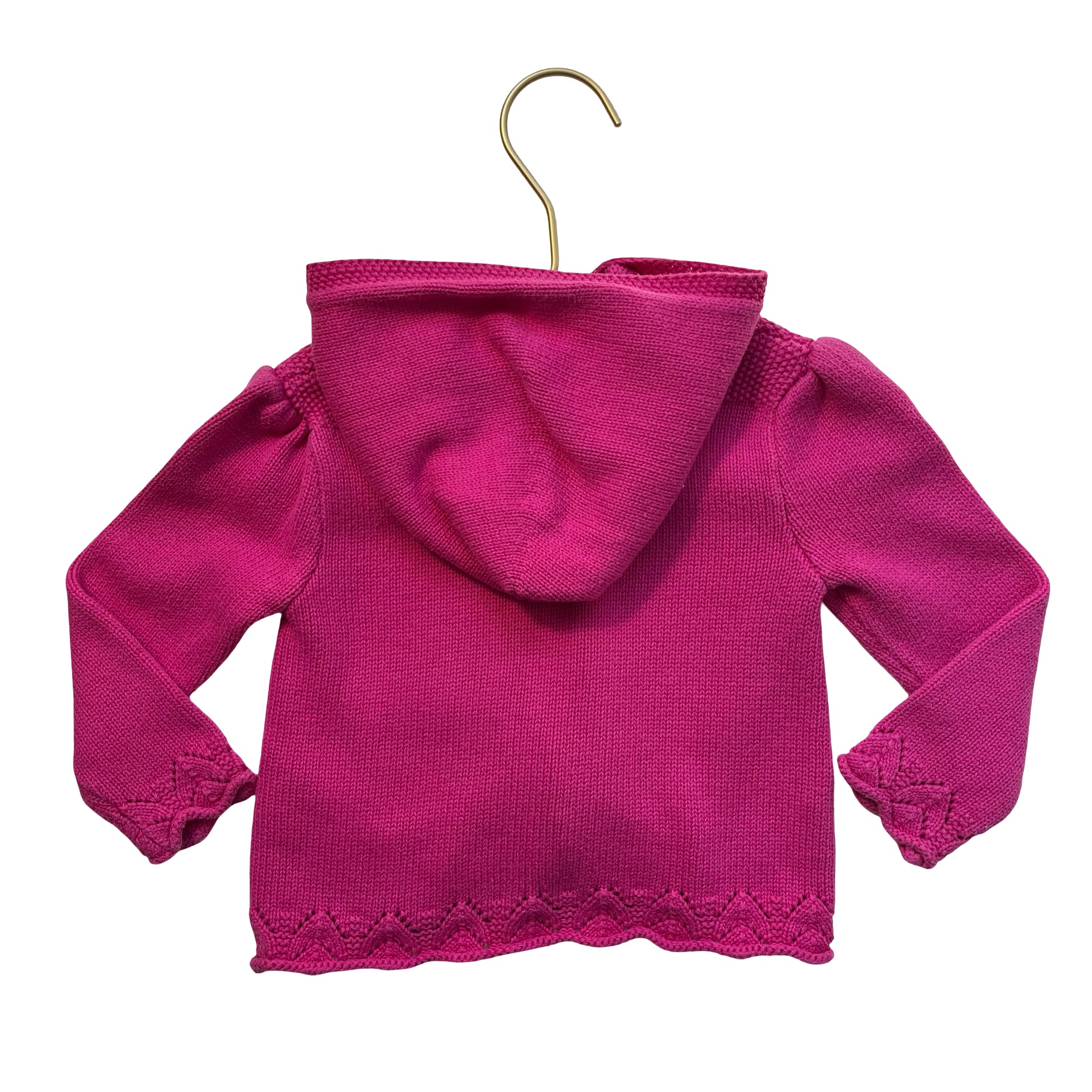 Ralph Lauren Pink Cotton Hooded Cardigan Sweater - Size 24 Mo