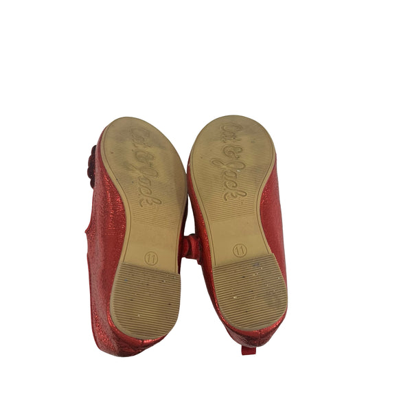 Cat & Jack Red Metallic Mary Jane Shoes - Size 11