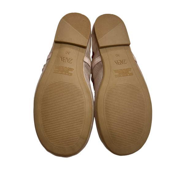 Zara Pink Mesh Embroidered Cherry Shoes - Size 30 (12.5)