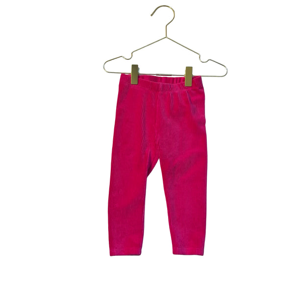 Janie and Jack Pink Ribbed Velour Leggings - Size 12-18 Mo