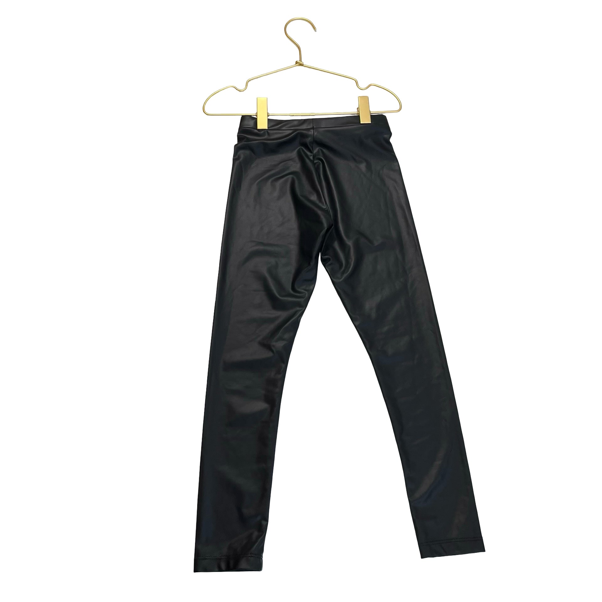 Zara Black Faux Leather Leggings - Size 8