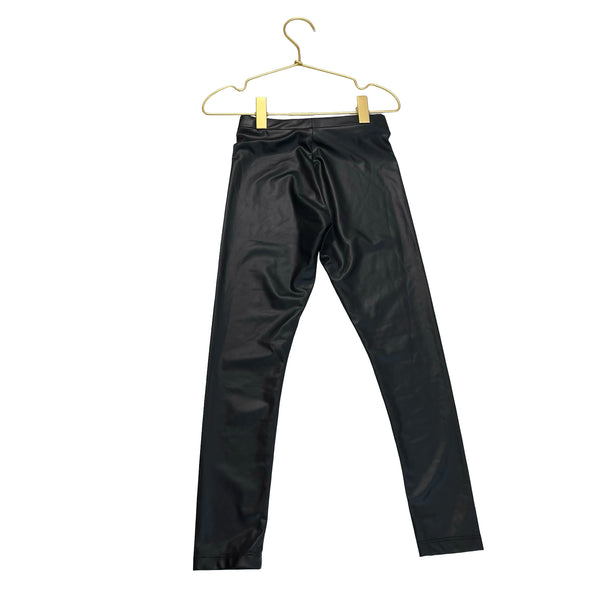 Zara Black Faux Leather Leggings - Size 8