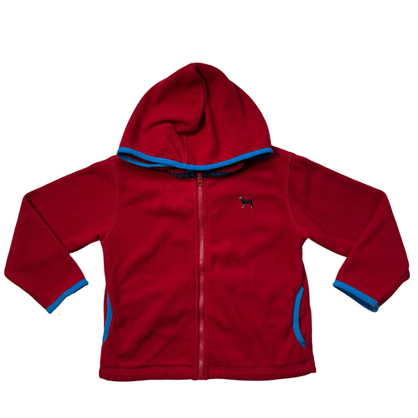 The Black Dog Red Fleece Hooded Jacket - Size 2T
