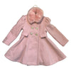 Rothschild Pink Coat, Removeable Faux Fur Collar - Size 4