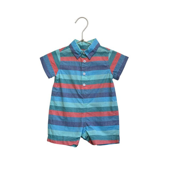 Children's Place Blue, Teal & Orange Short Sleeve Romper w/Tag - Size 3 - 6 Months - Bounce Mkt