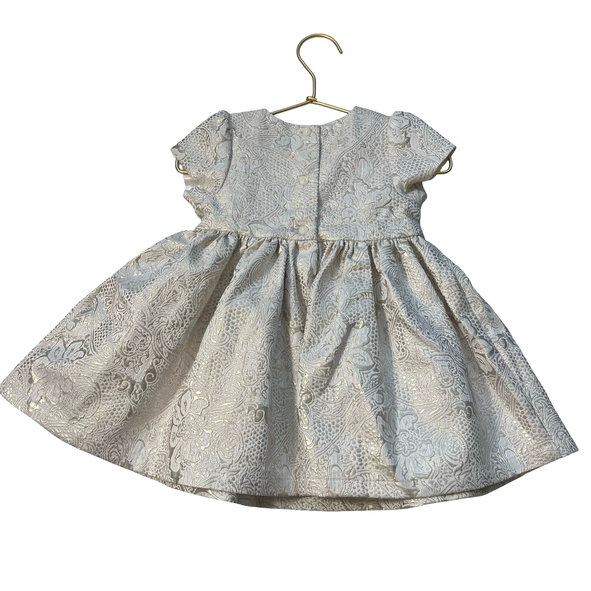 Children's Place Ivory & Gold Brocade Dress - Size 12 - 18 Mo - Bounce Mkt