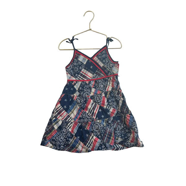 Children's Place Navy, Red, White Patchwork Dress - Size 4T - Bounce Mkt