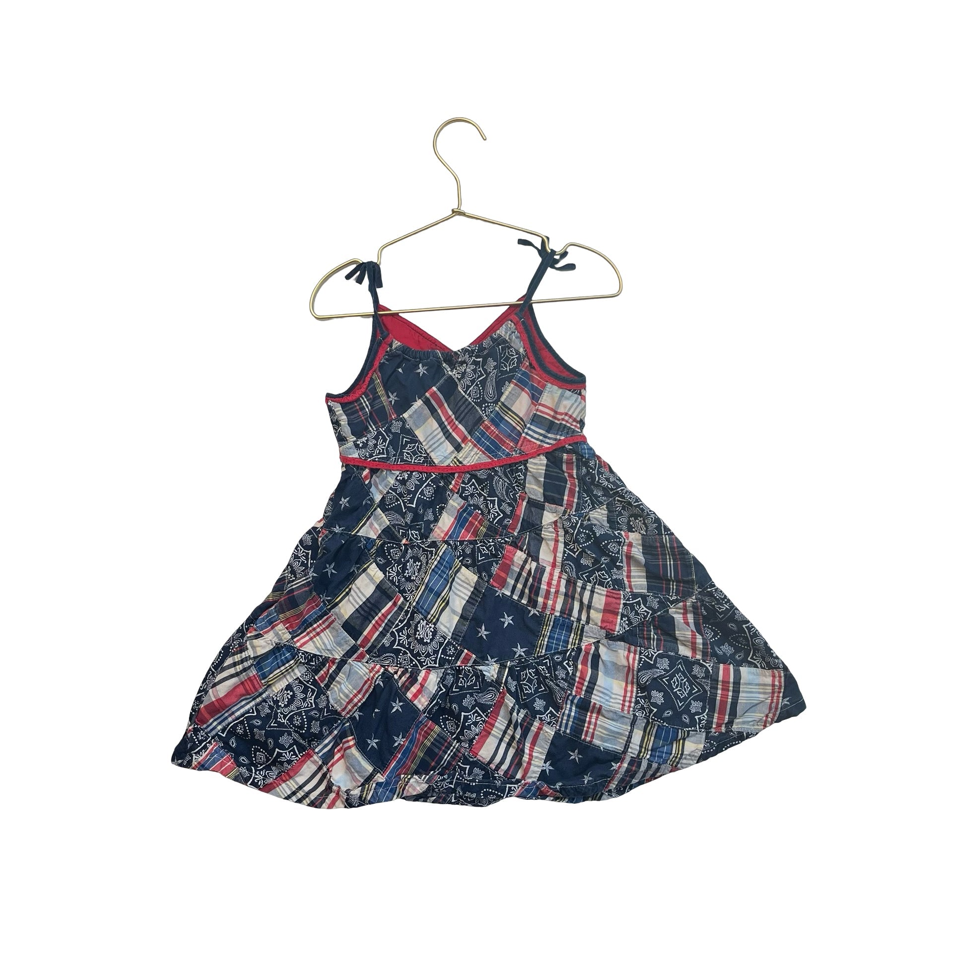 Children's Place Navy, Red, White Patchwork Dress - Size 4T - Bounce Mkt