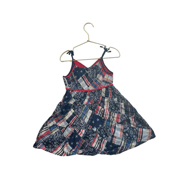 Children's Place Navy, Red, White Patchwork Dress - Size 4T - Bounce Mkt