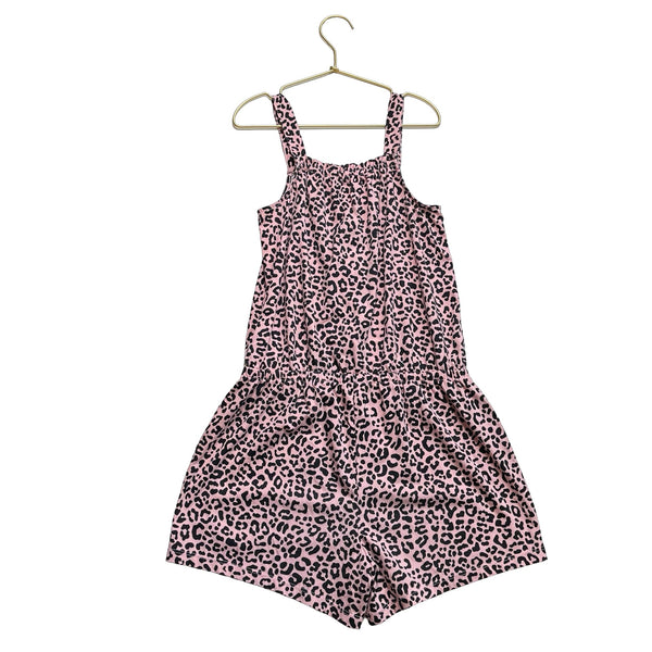 Children's Place Pink & Black Leopard Print Romper - Size XL 14 - Bounce Mkt