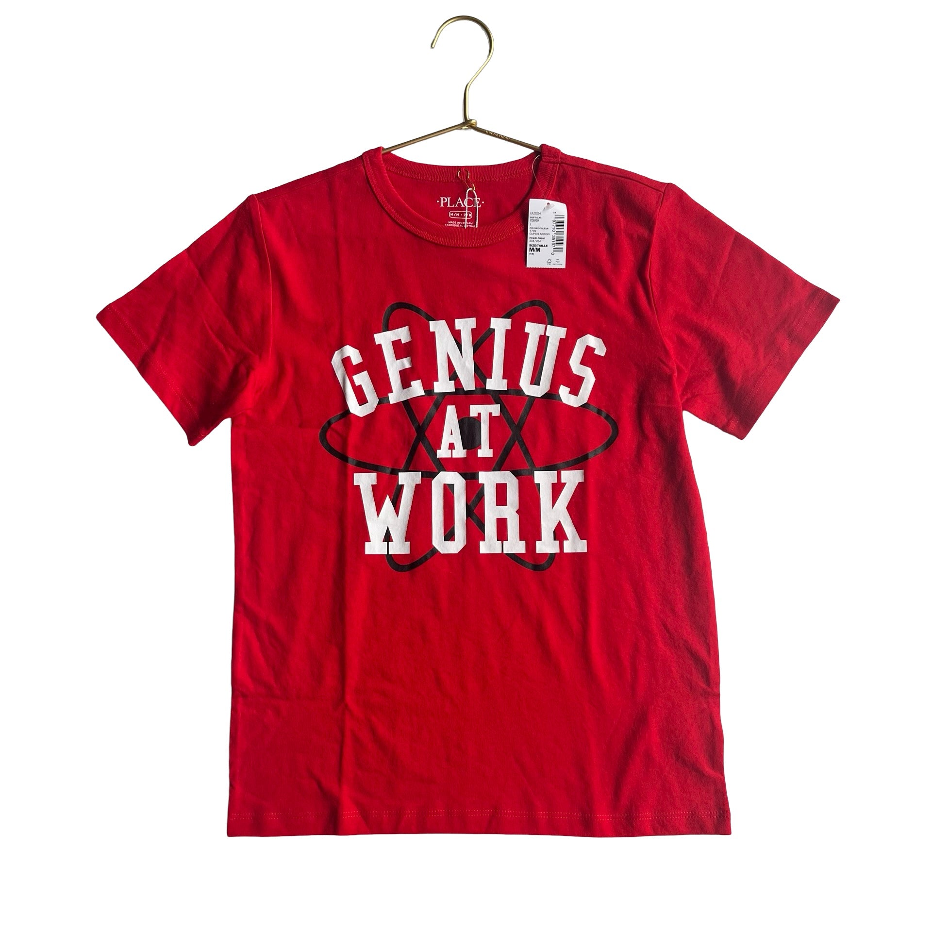 Children's Place Red 'Genius At Work' Tee with Tags - Size M 7 - 8 - Bounce Mkt