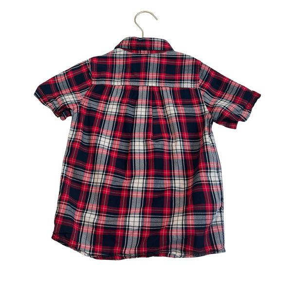 Children's Place Red, Navy, Ivory Plaid Button Down - Size 5 - 6 - Bounce Mkt