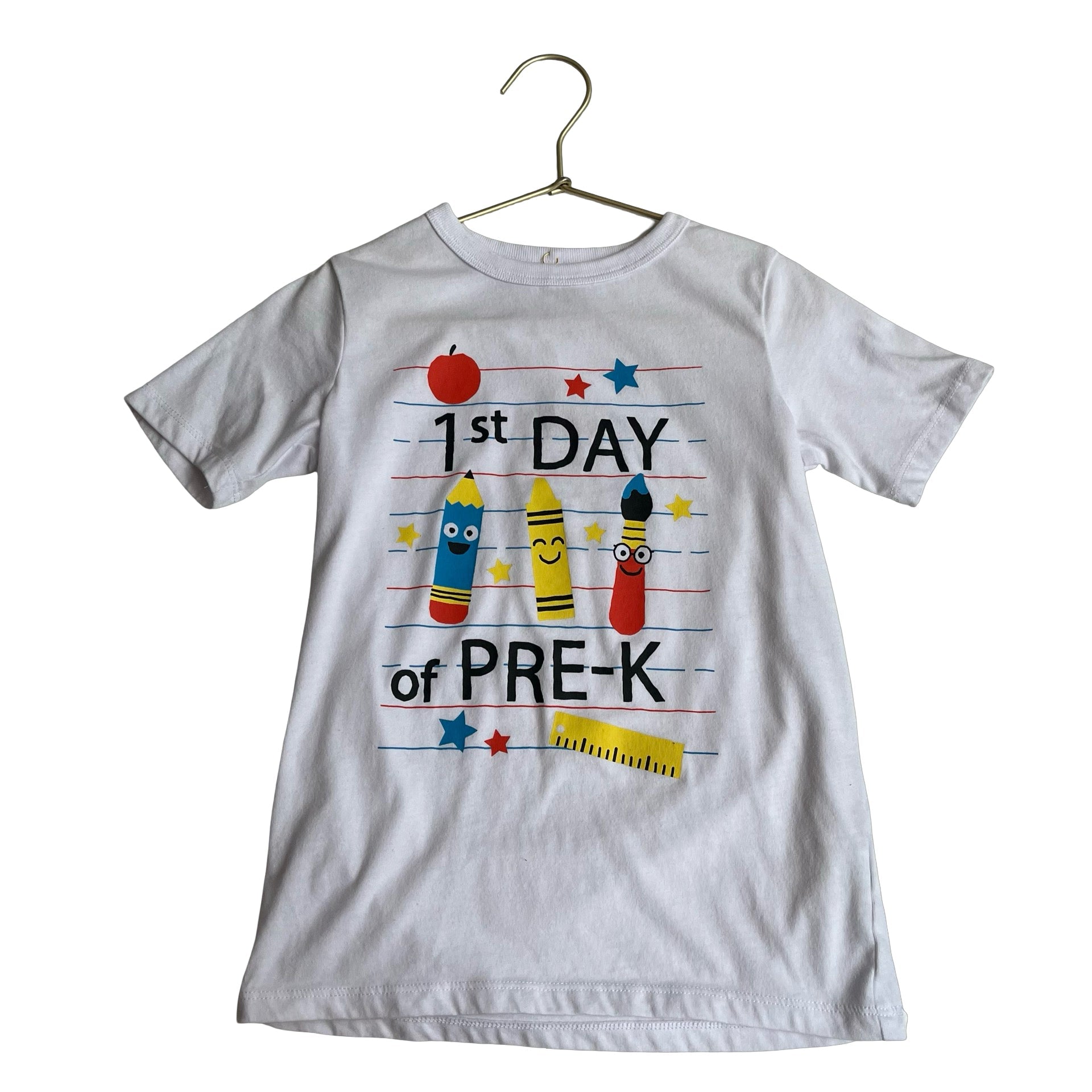 Children's Place White '1st Day of Pre - K' T-Shirt - Size 6 - Bounce Mkt