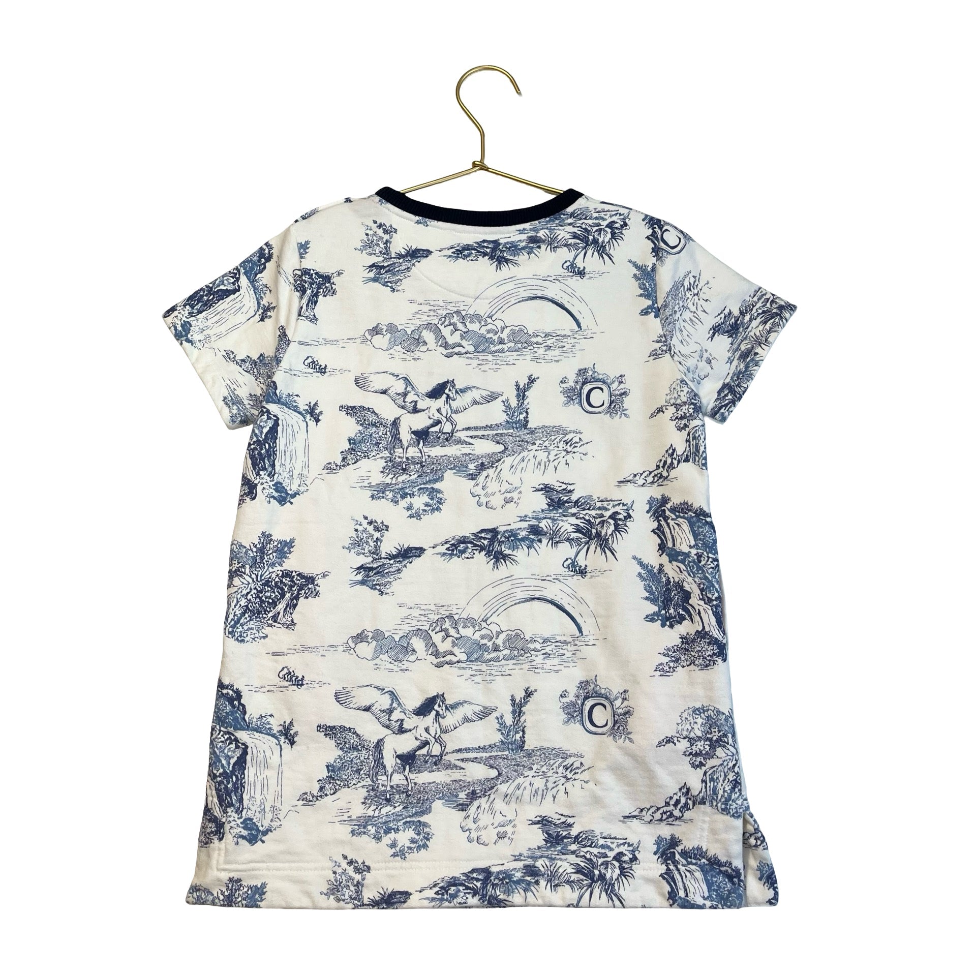 Chloe Ivory & Blue Pegasus Rainbow Toile Dress - Size 6 AUTHENTICATED - Bounce Mkt