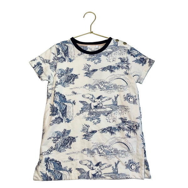 Chloe Ivory & Blue Pegasus Rainbow Toile Dress - Size 6 AUTHENTICATED - Bounce Mkt