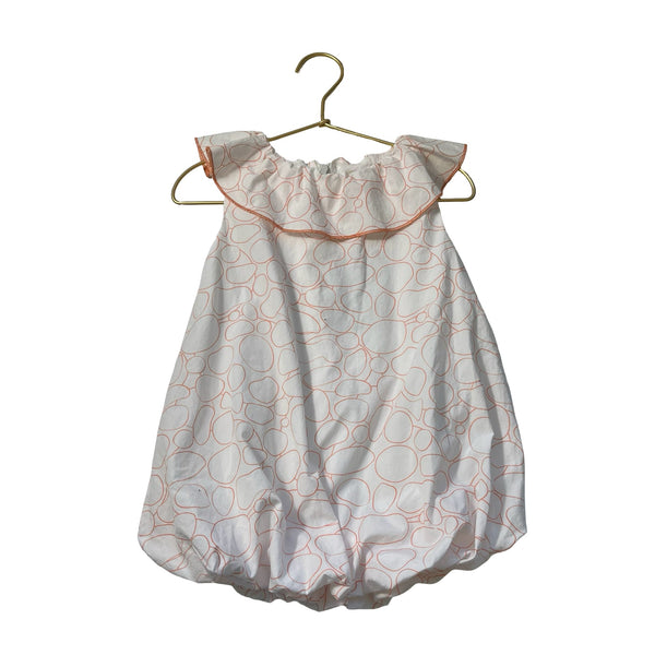 Coco Au Lait White & Orange Geo Print Balloon Hem Dress - Size 2A - Bounce Mkt