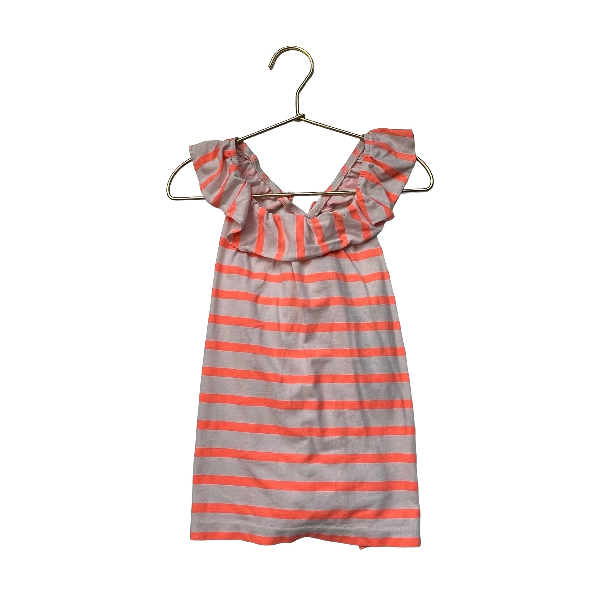 Crewcuts Neon Coral Striped Top - Size 6 - 7 - Bounce Mkt