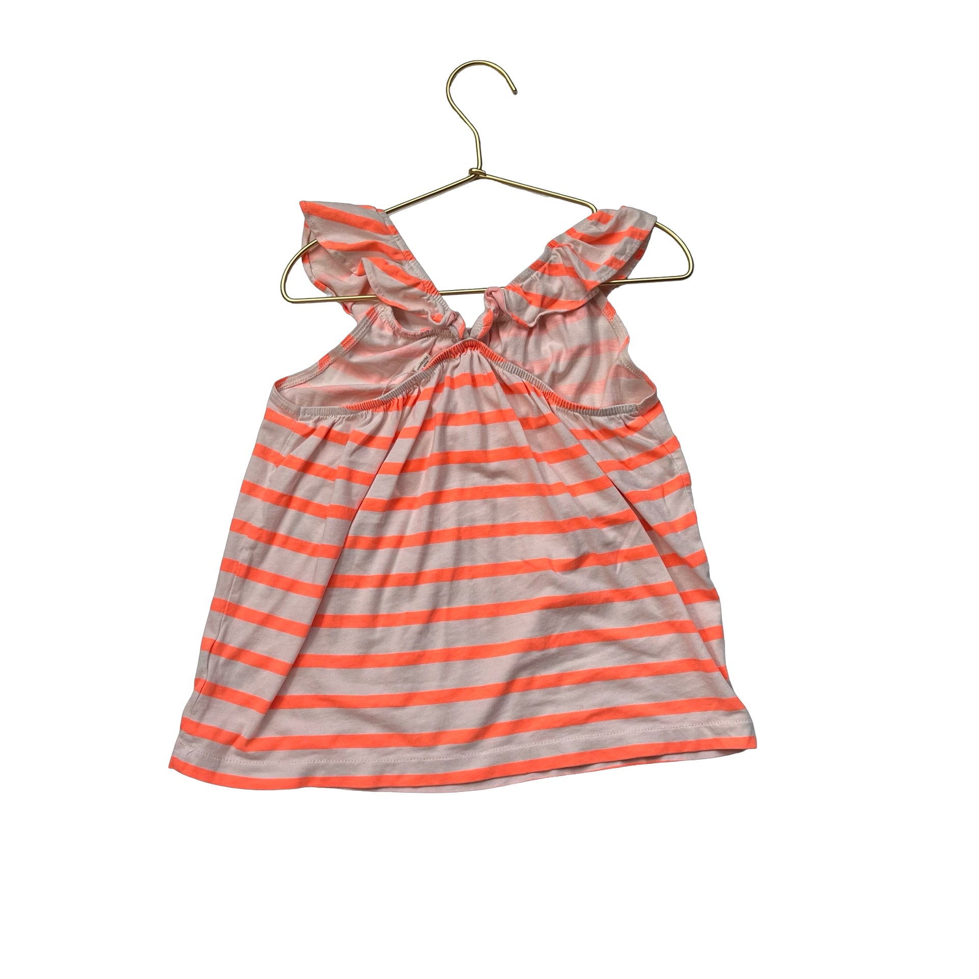 Crewcuts Neon Coral Striped Top - Size 6 - 7 - Bounce Mkt