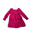 Crewcuts Raspberry Pink Metallic Hearts Tiered Long Sleeve Dress - Size 6 - Bounce Mkt