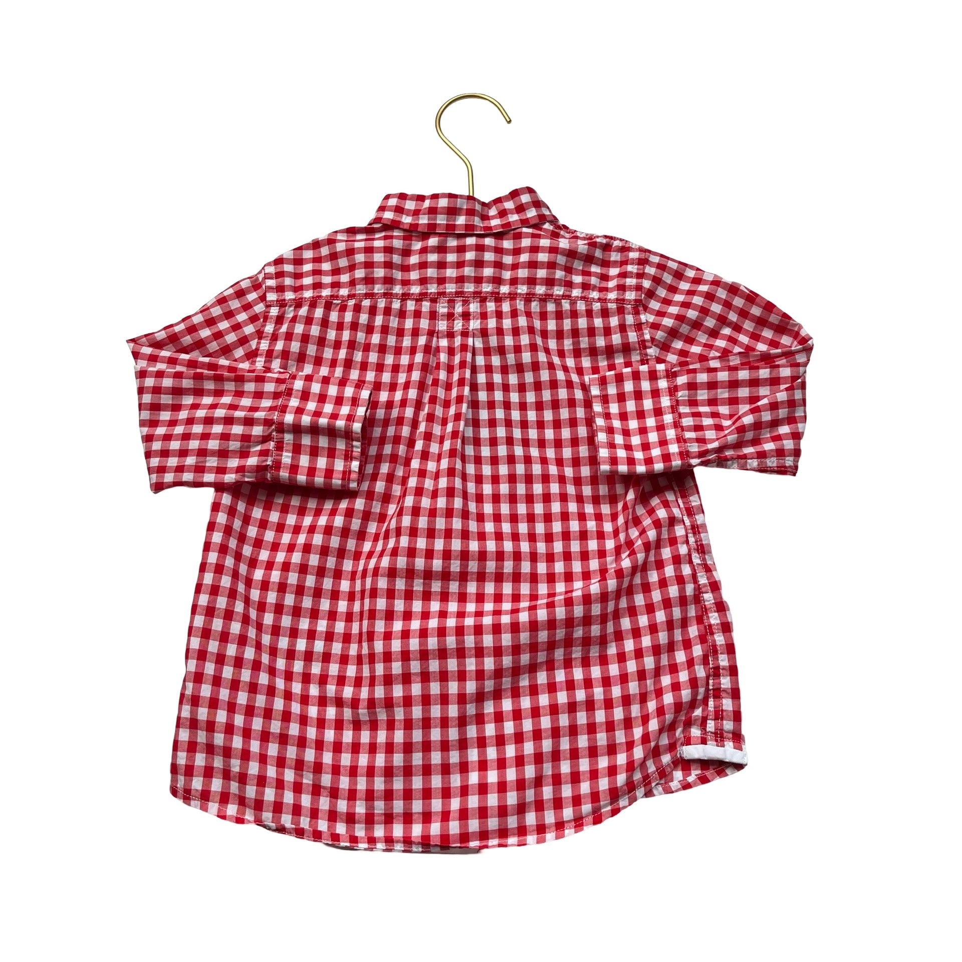 Crewcuts Red & White Gingham Button Down - Size 2 - Bounce Mkt