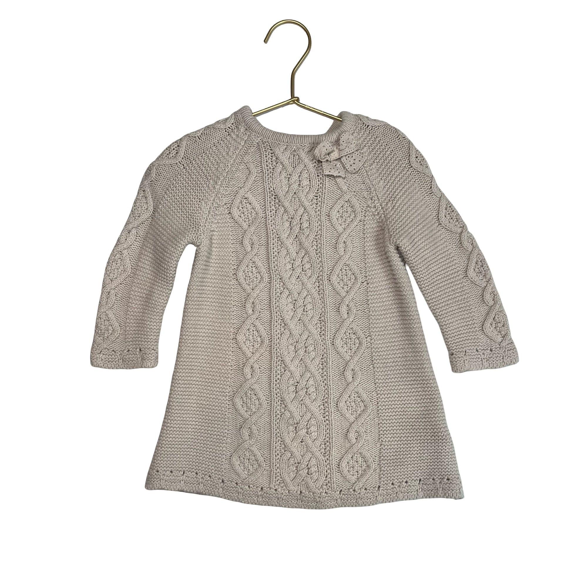 Cupcakes and Cashmere Ivory Cable - Knit Sweater Dress - Size 18 Mo - Bounce Mkt