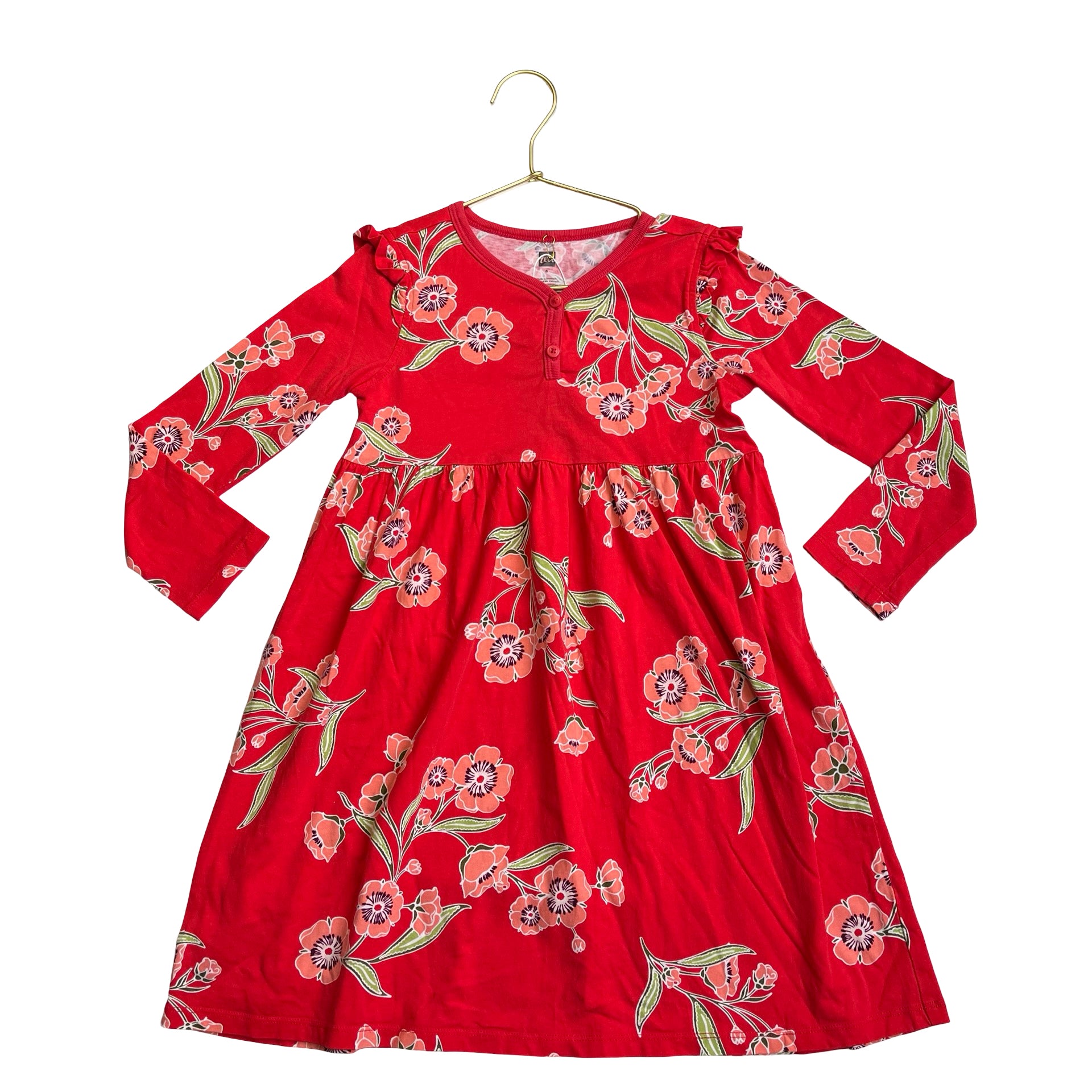 Tea Collection Red Flower Print Dress - Size 6