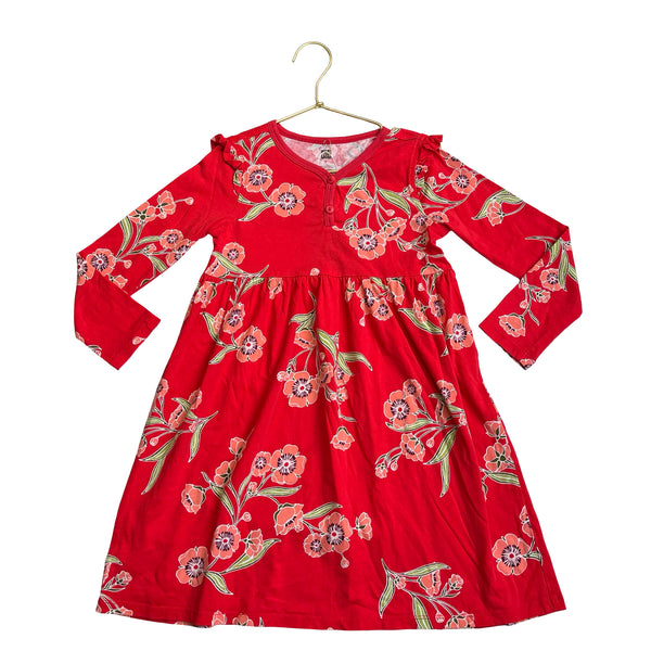 Tea Collection Red Flower Print Dress - Size 6
