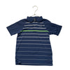 Vineyard Vines Performance Navy, Gray, Lime Green Striped Polo Shirt - Size 6