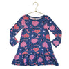 Tea Collection Blue & Pink Flower Print Dress - Size 4
