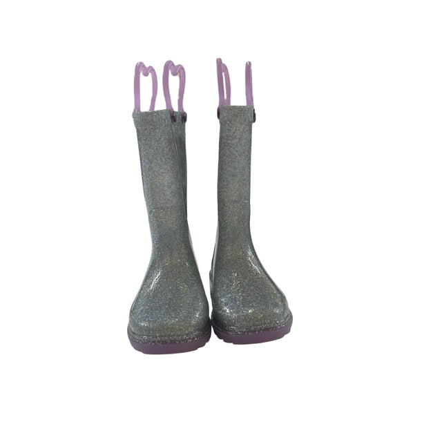 Western Chief Silver Glitter Light-Up Rain Boots - Size 7