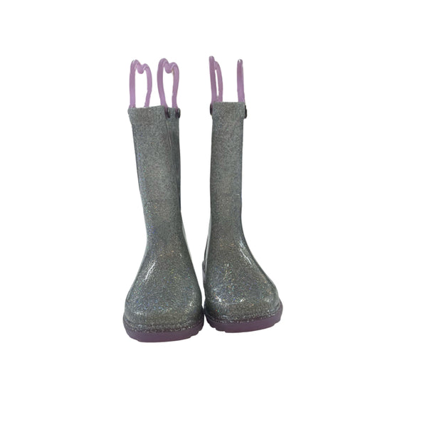 Western Chief Silver Glitter Light-Up Rain Boots - Size 7