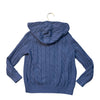 Brooks Brothers Blue Cotton Cable-Knit Hooded Zip-Up Cardigan Sweater - Size S 8