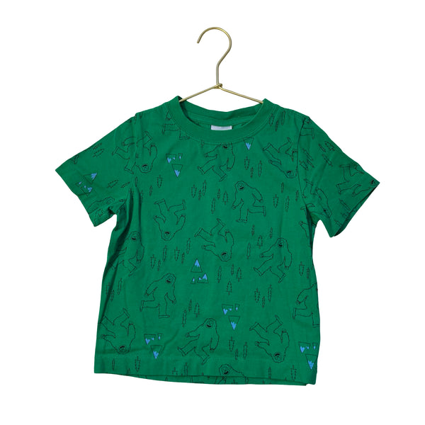 Hanna Andersson Green Yeti, Tree, Mountain Print T-Shirt - Size 3